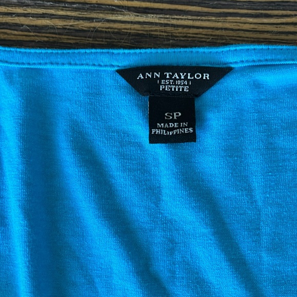 Ann Taylor Blue Wrap Top - Picture 3 of 4